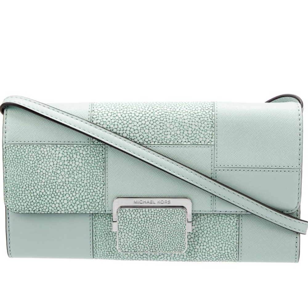 Michael Kors Cynthia Large Patchwork Clutch Crossbody